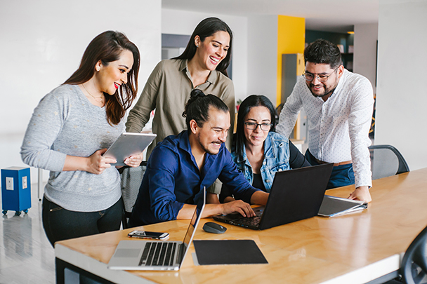 Picture showing a of business people working together