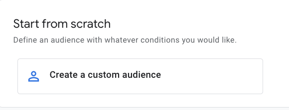 create a custom audience button