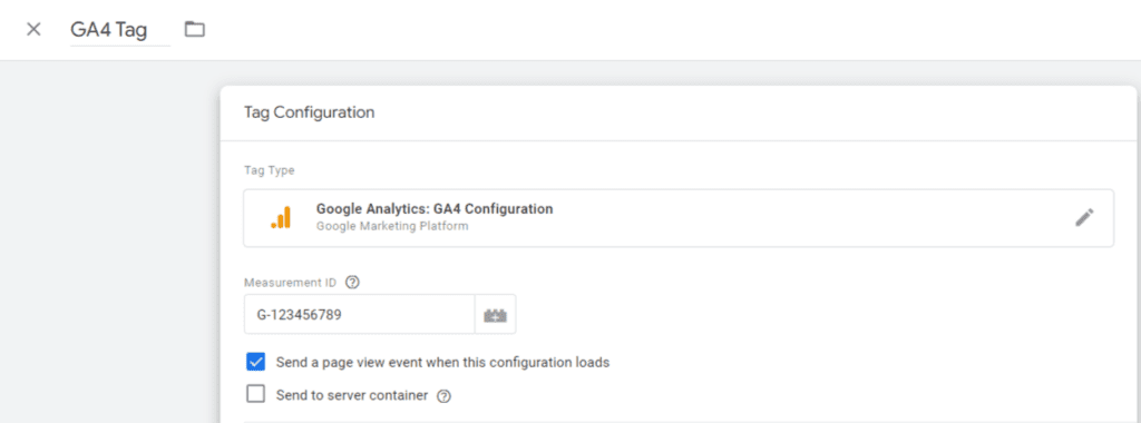 ga4 measurement ID in gtm