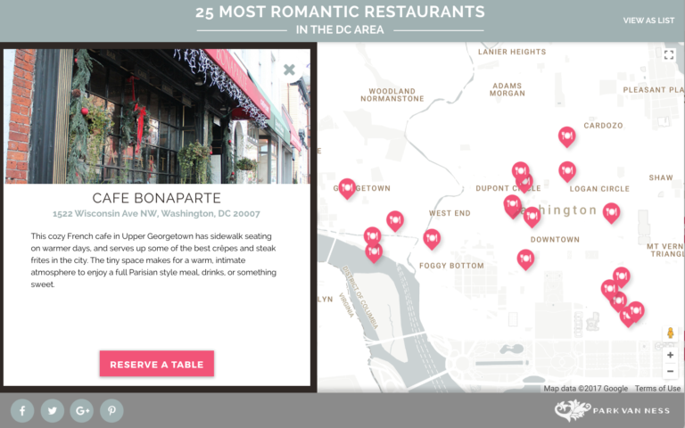 Go Fish Digital Content Campaign Romantic Restaurants DC