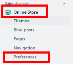 shopify preferences